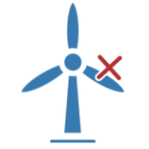 Wind turbine icon, blue