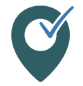 Location with tick icon